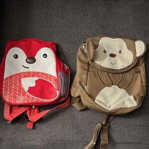 Skip Hop Red and Cream Fox Backpack Goldbug Monkey Backpack